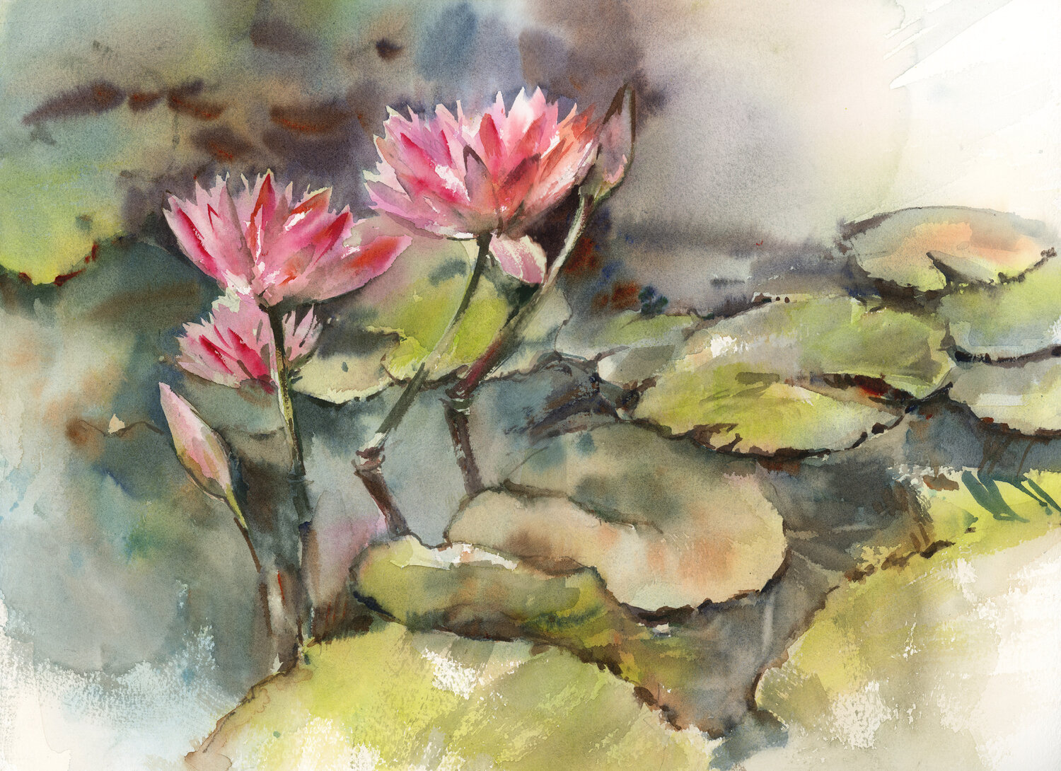 Water lilies Sophia Rodionov Original painting for sale