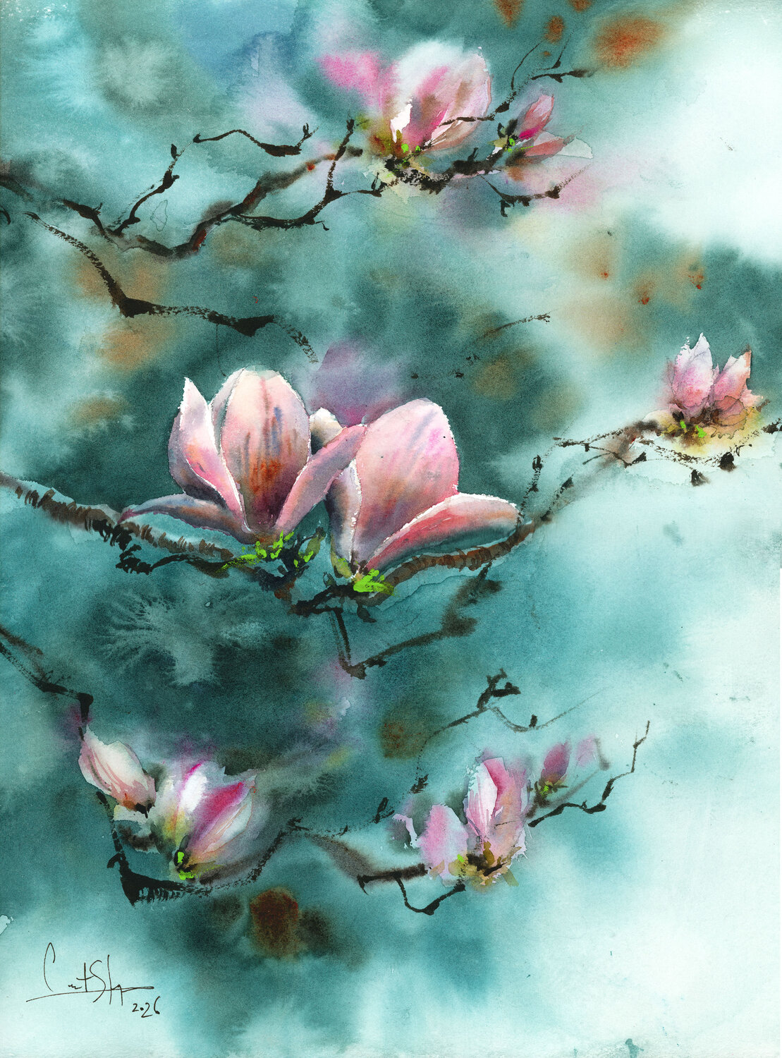 Magnolia Sophia Rodionov Original painting for sale