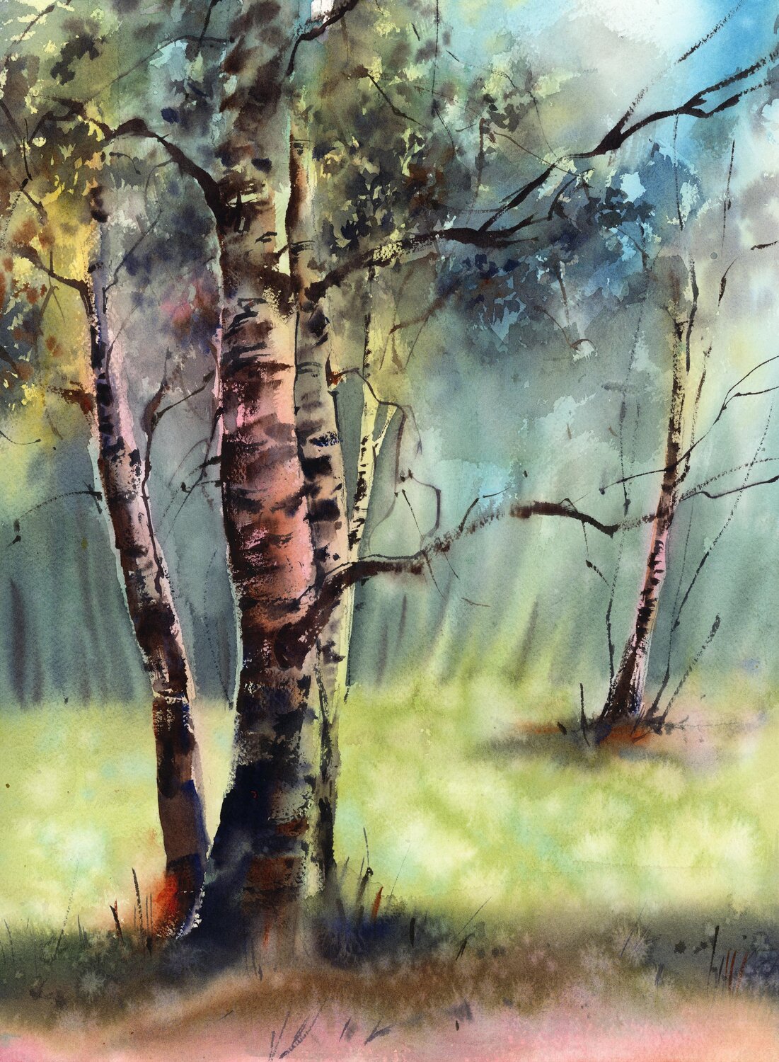 Birch Trees Sophia Rodionov Original painting for sale