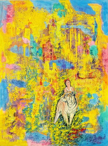 A Smile On The Face Of The Tiger by Volker Mayr, Painting for Sale on Select