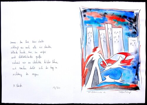 Gouache zum Gedicht von Monika Rinck "sommer" #16 by Volker Mayr, Painting for Sale on Select