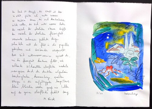 Gouache zum Gedicht von Monika Rinck "Stadt unter Wasser" #7 by Volker Mayr, Painting for Sale on Select