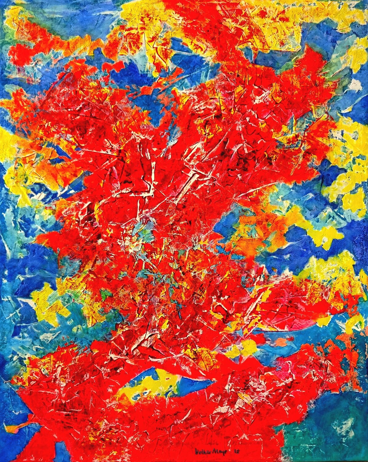 Ready For Red, Yellow And Blue? Volker Mayr Original painting for sale