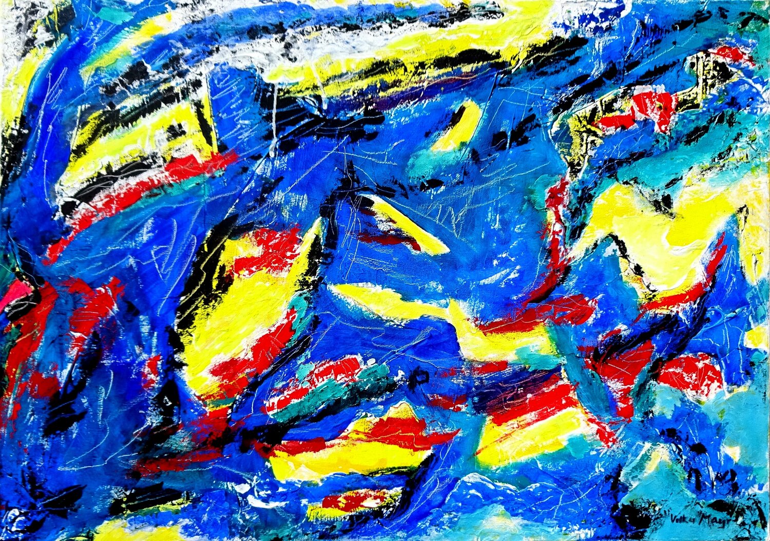 Abstract Statement No.1 Volker Mayr Original painting for sale