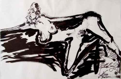 Kiss forever by Elle BORY, Drawing for Sale on Select
