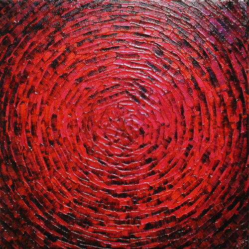 Éclat concentrique rouge by Jonathan Pradillon, Painting for Sale on Select