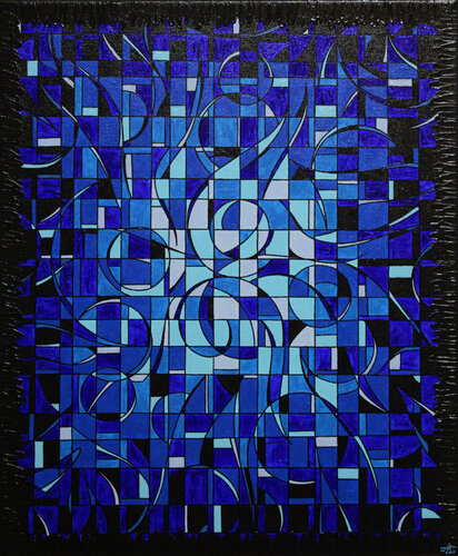 Fragmentation bleue envoûtante by Jonathan Pradillon, Painting for Sale on Select