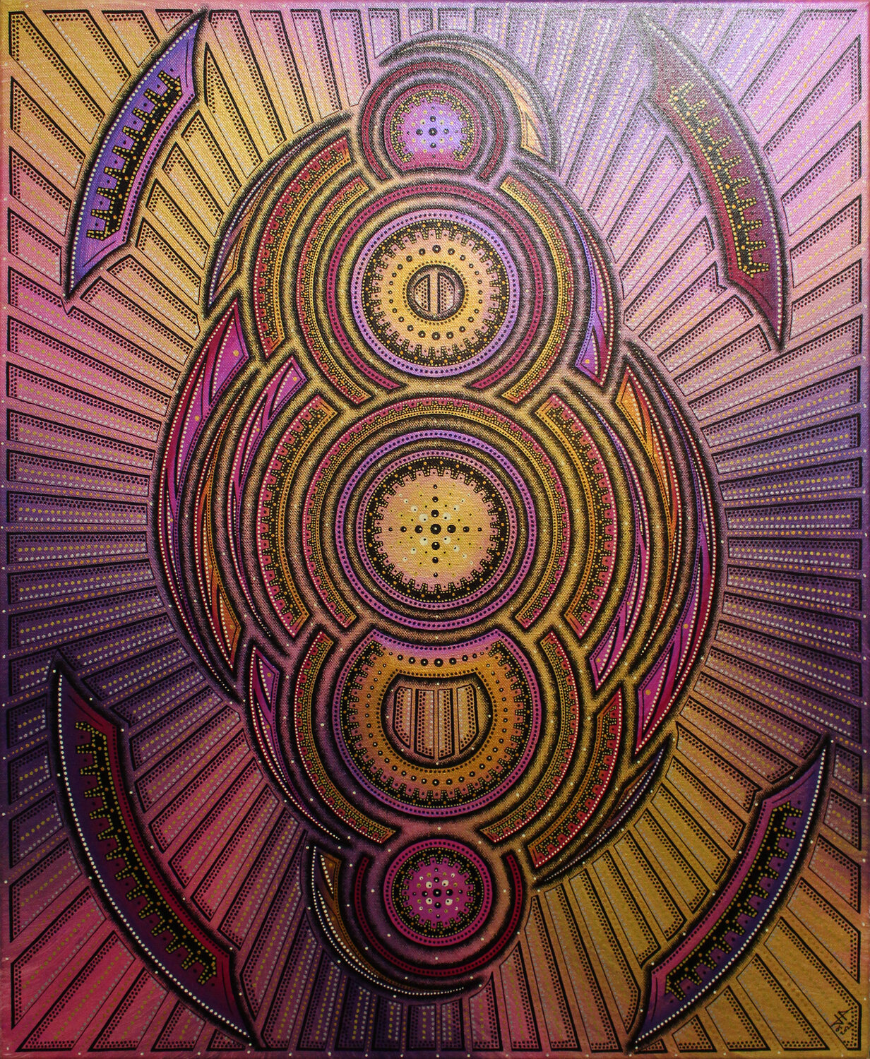 Cycle rose Jonathan Pradillon Original painting for sale
