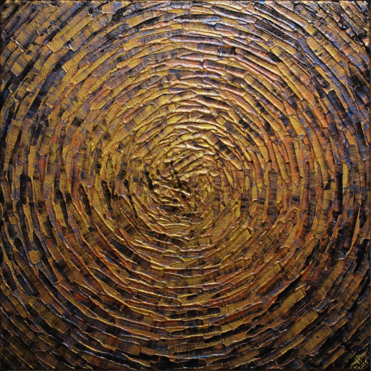 Éclat concentrique doré Jonathan Pradillon Original painting for sale