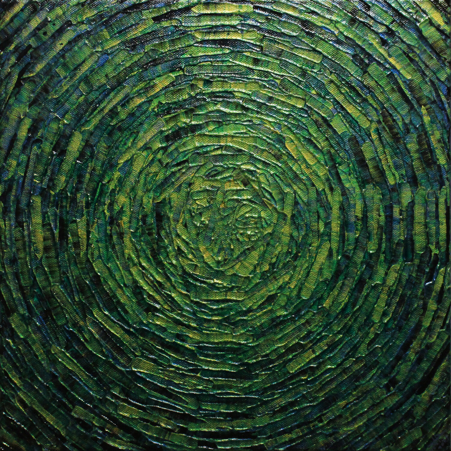Éclat concentrique vert émeraude Jonathan Pradillon Original painting for sale