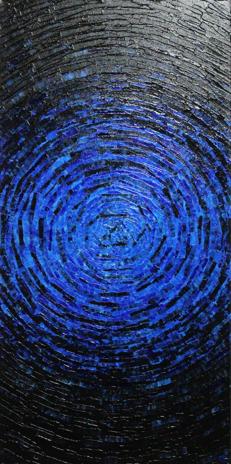 Éclat fragmenté bleu profond Jonathan Pradillon Original painting for sale