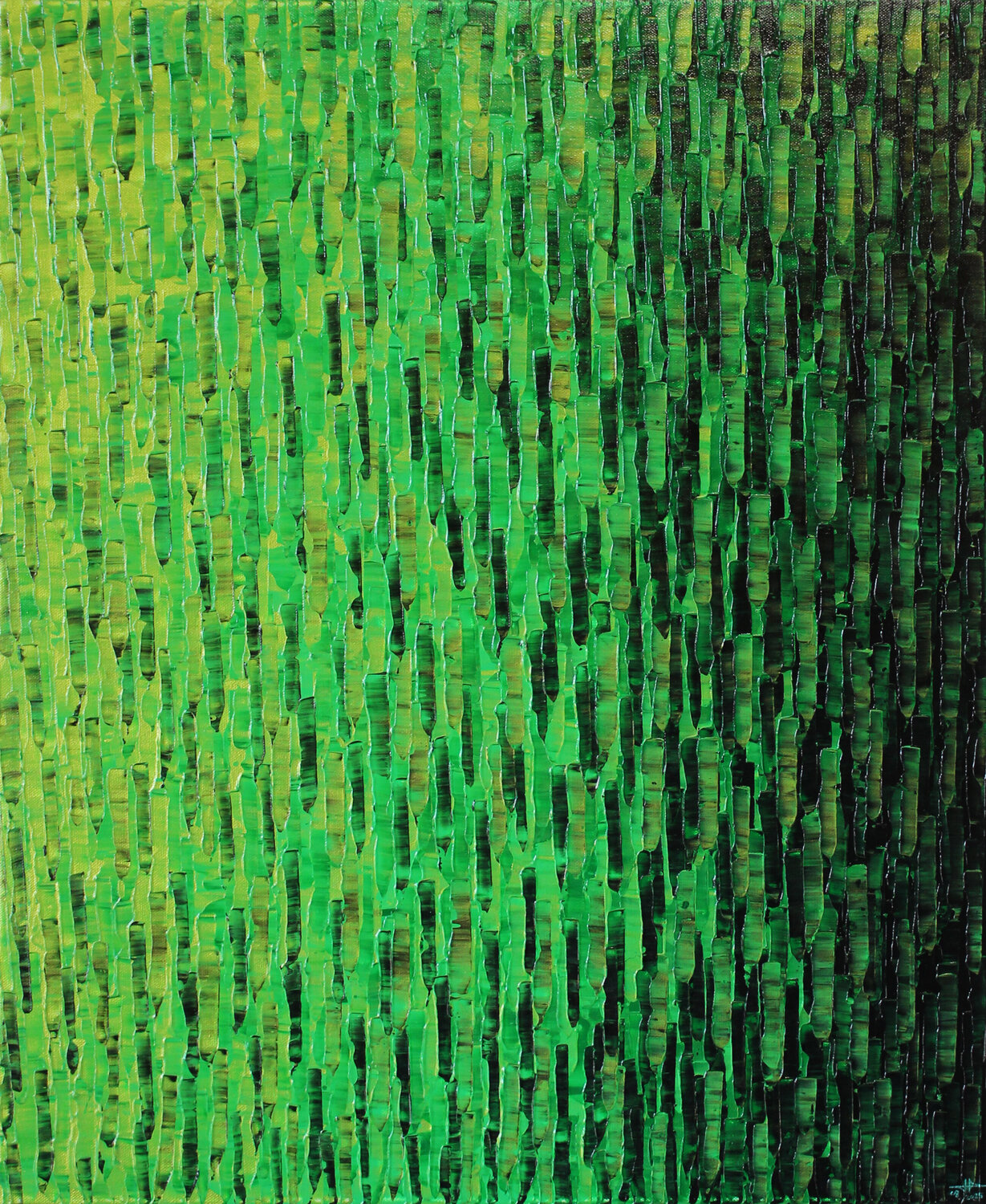 Dégradé vert irisé Jonathan Pradillon Original painting for sale