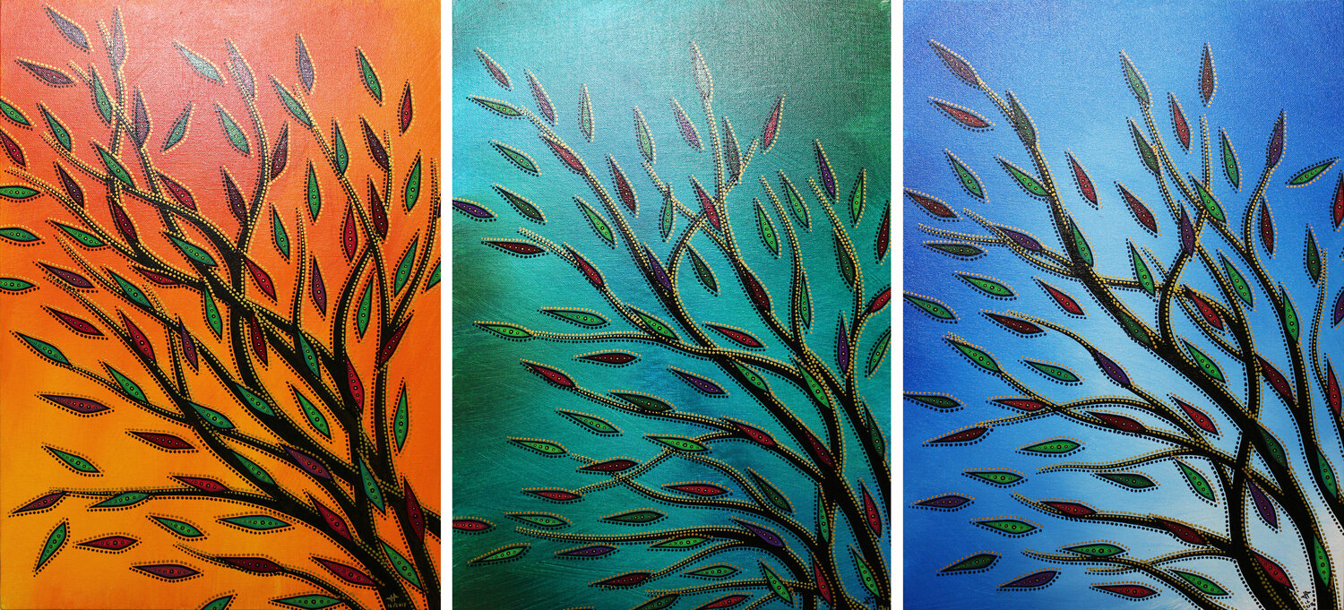 Végétations colorées Jonathan Pradillon Original painting for sale