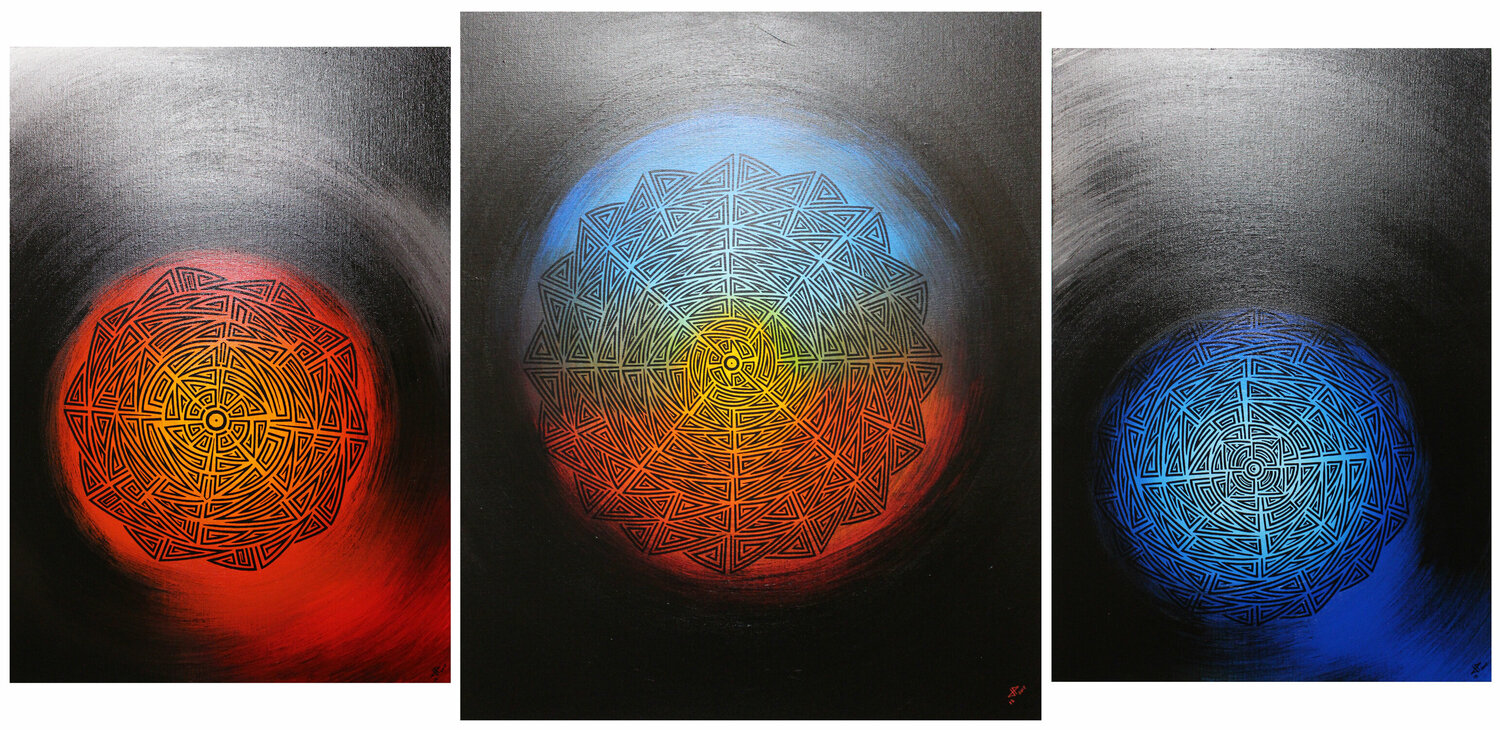 Corps céleste tribal Jonathan Pradillon Original painting for sale