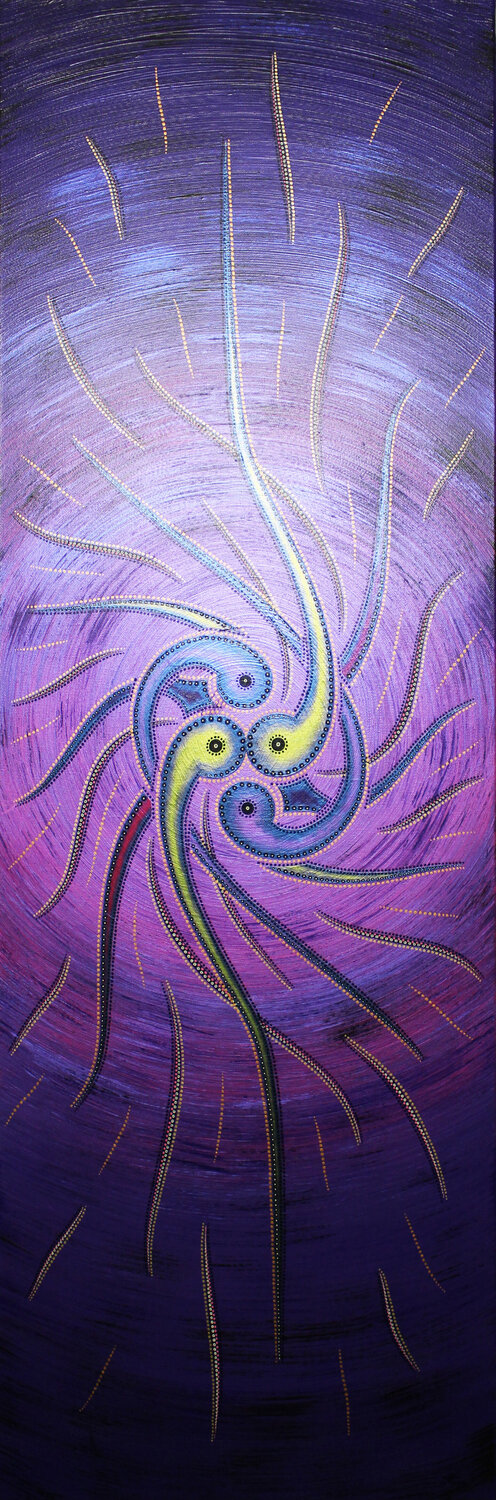 Sens du mouvement violacé Jonathan Pradillon Original painting for sale