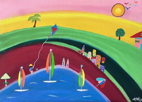 L’enfance au bout du fil by Philippe Seigle, Painting for Sale on Select