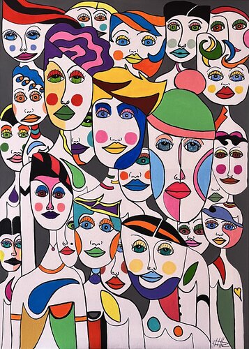 Mosaïque humaine by Philippe Seigle, Painting for Sale on Select