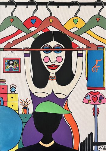 Home fitness by Philippe Seigle, Painting for Sale on Select