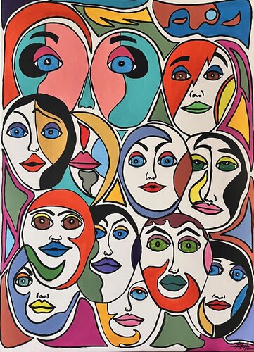 Escales humaines by Philippe Seigle, Painting for Sale on Select