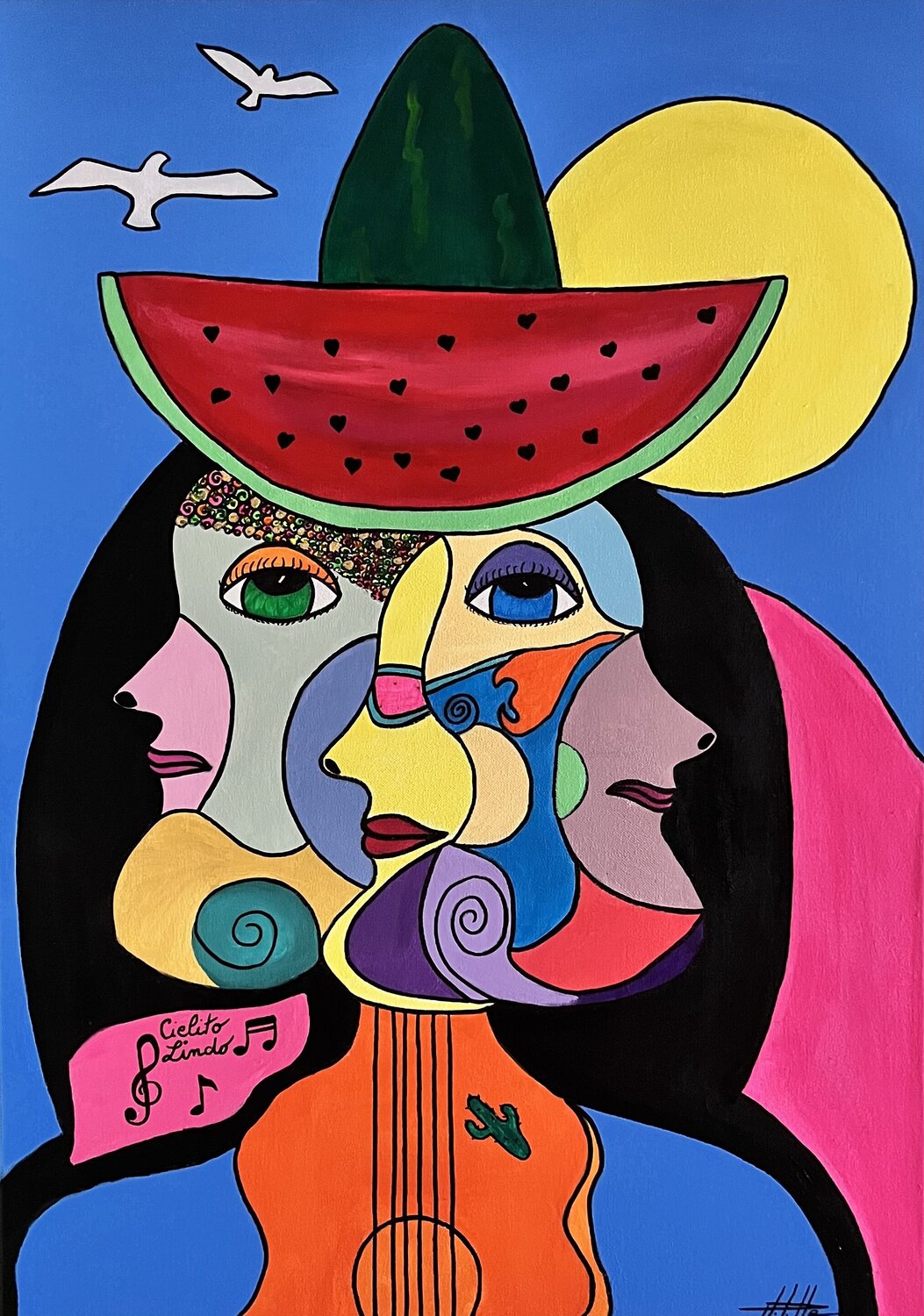 Canta mi cielito lindo Philippe Seigle Original painting for sale