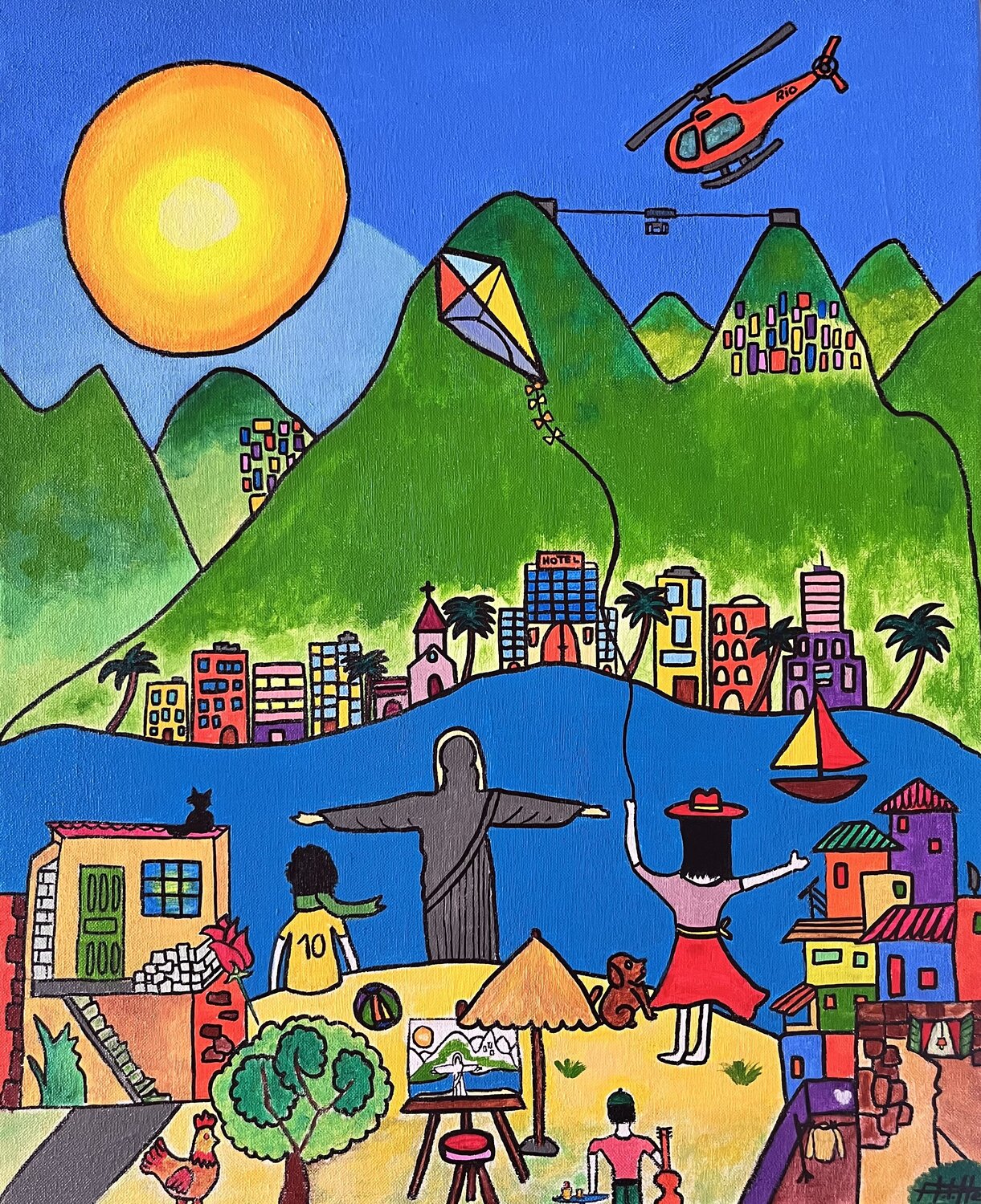 A menina e o principezinho Philippe Seigle Original painting for sale