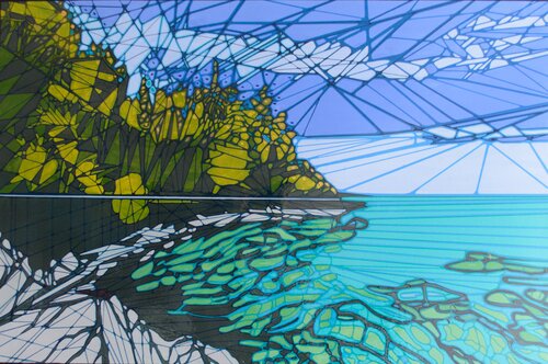 Georgian Bay Connected-Water, Sky and Forest by David Tomlin, Painting for Sale on Select