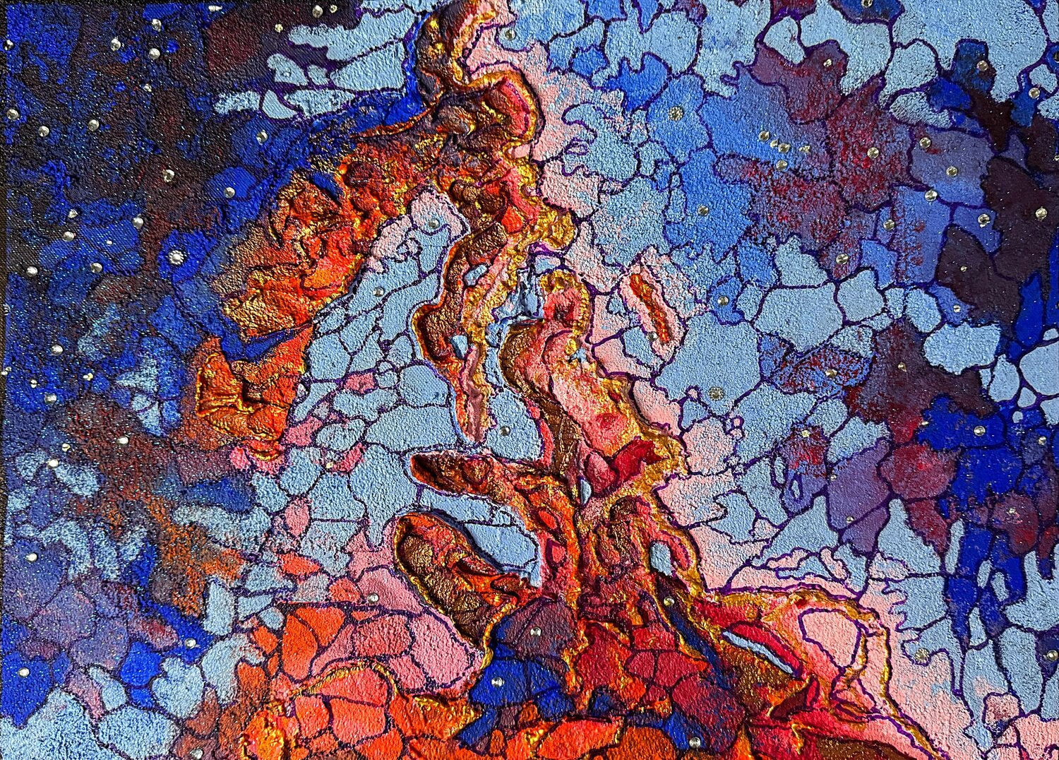 Fighting Dragons Nebula David Tomlin Original painting for sale