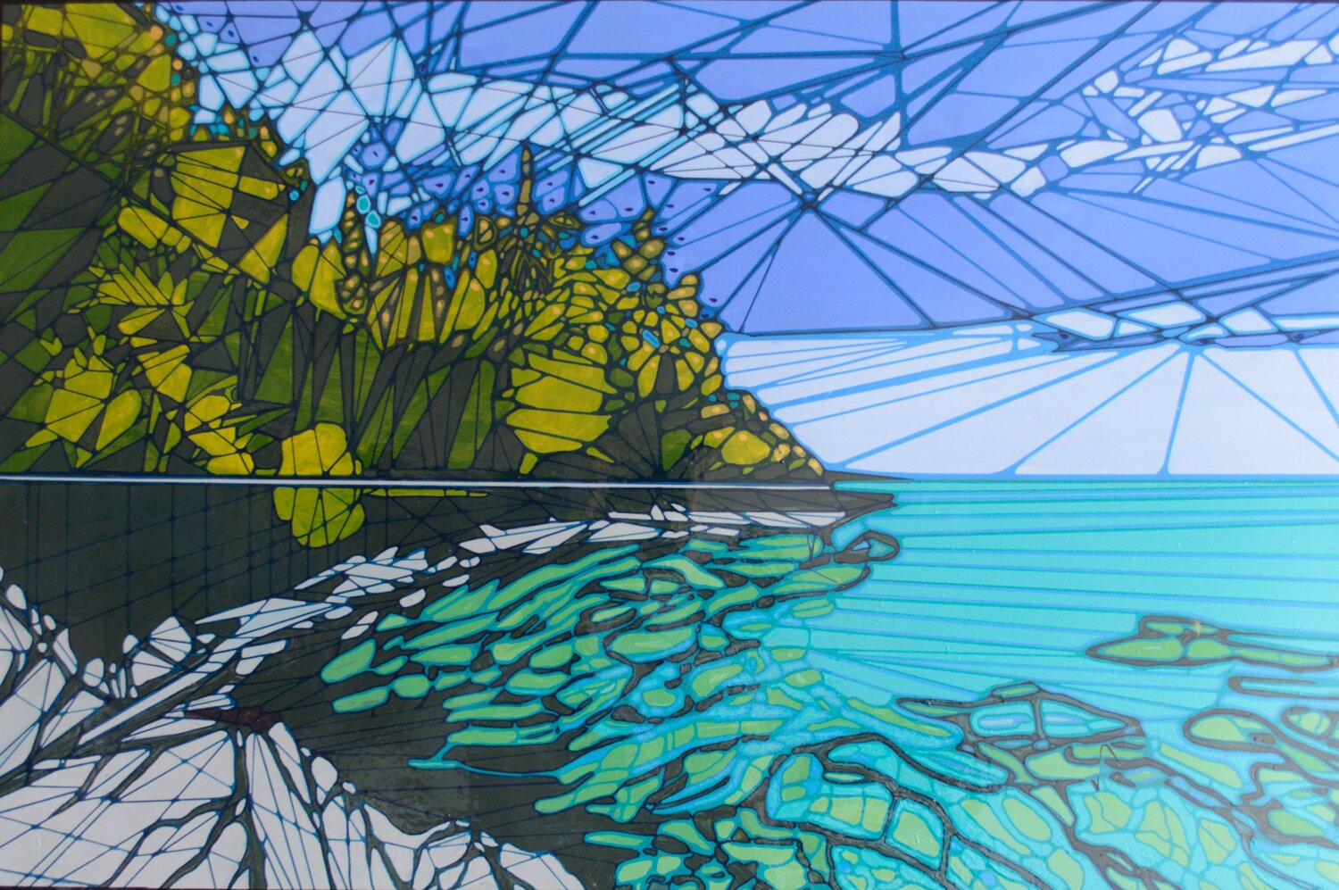 Georgian Bay Connected-Water, Sky and Forest David Tomlin Original painting for sale