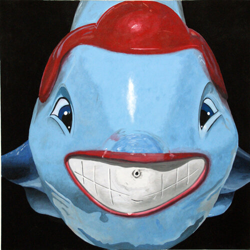 Fiberglas Delphin, beschädigt by Ueli Kühni, Painting for Sale on Select