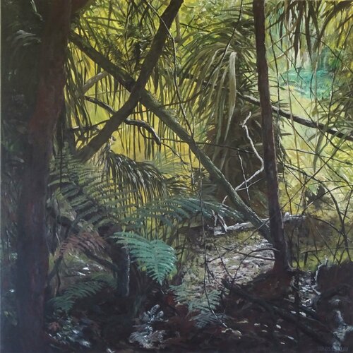 Regenwald II, Neuseeland by Ueli Kühni, Painting for Sale on Select