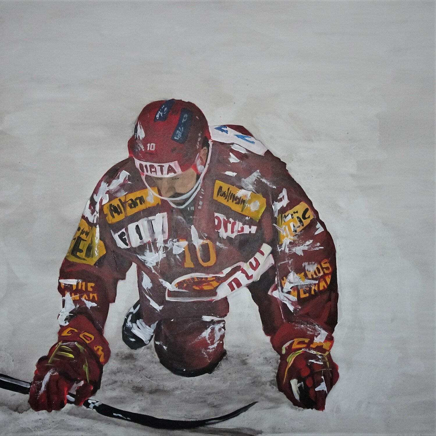 Müder Held II Ueli Kühni Original painting for sale