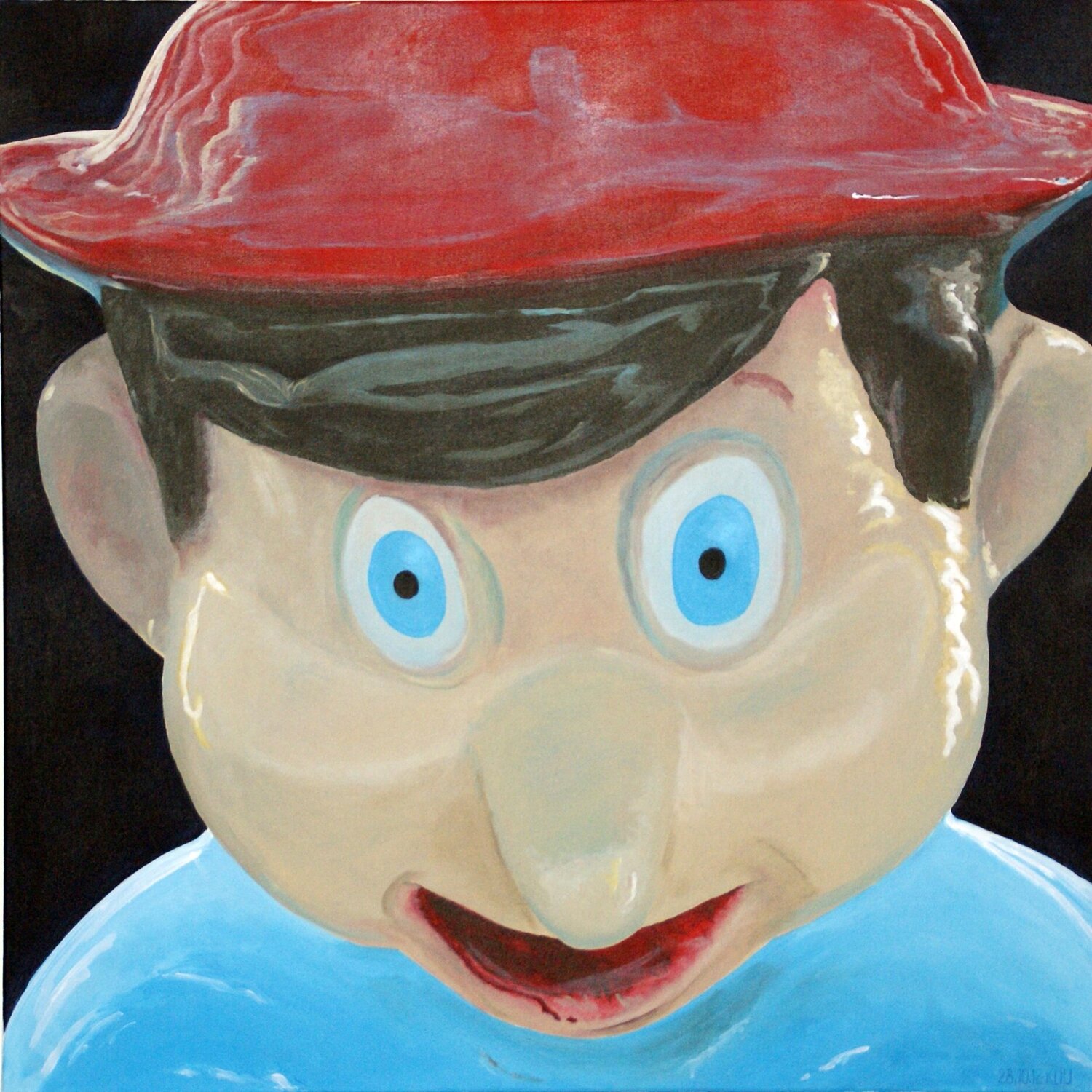 Fiberglas Pinooccio Ueli Kühni Original painting for sale