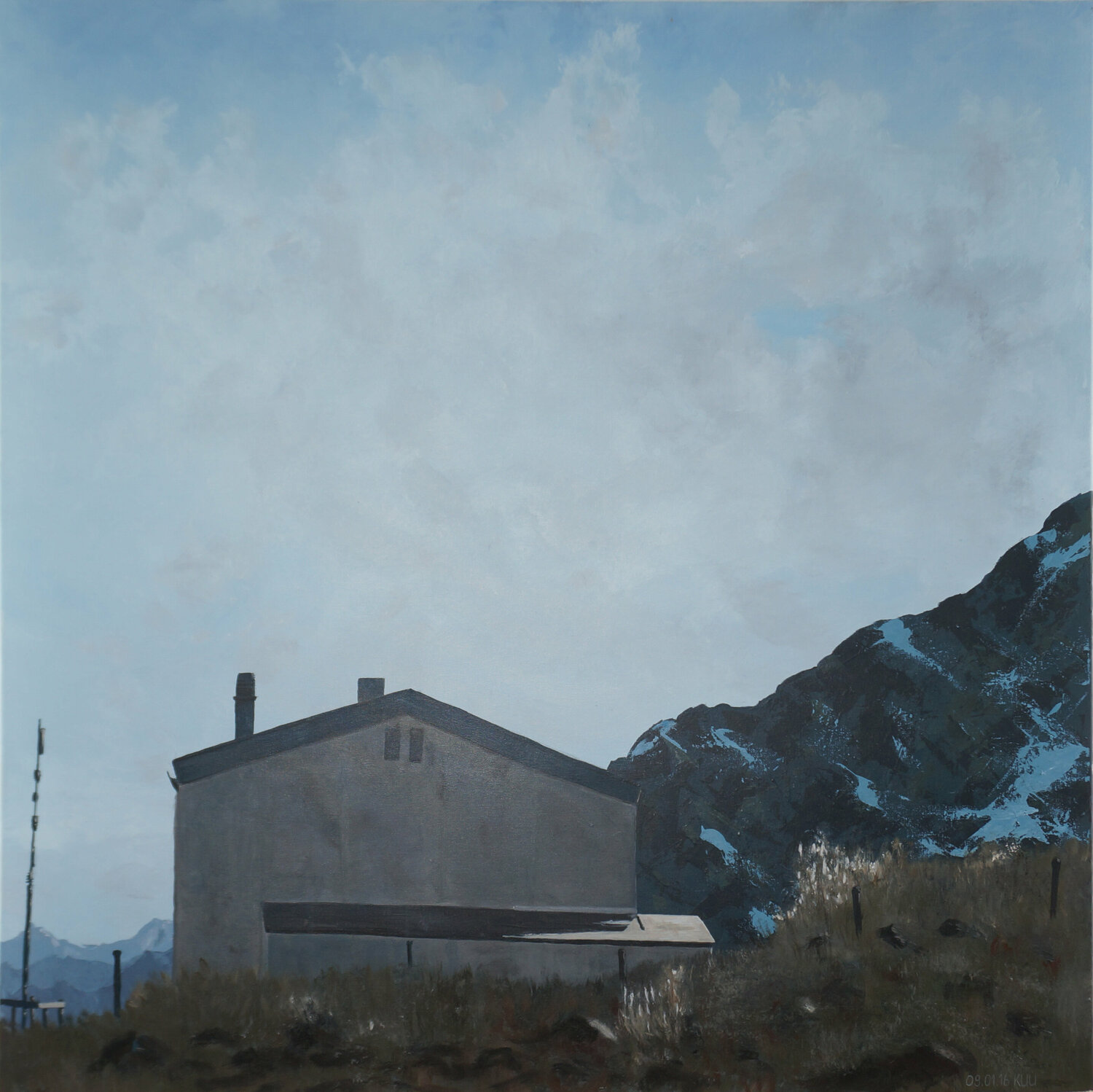 Fels und Schnee 5 Ueli Kühni Original painting for sale