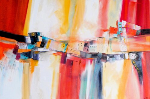 La farandole des villages by LYDIE MASSOU, Painting for Sale on Select
