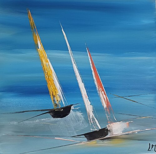 Trois voiles by LYDIE MASSOU, Painting for Sale on Select