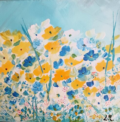 Bonheur Bleu by LYDIE MASSOU, Painting for Sale on Select