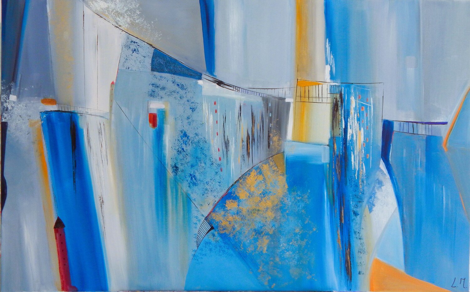 Des ponts pour traverser LYDIE MASSOU Original painting for sale