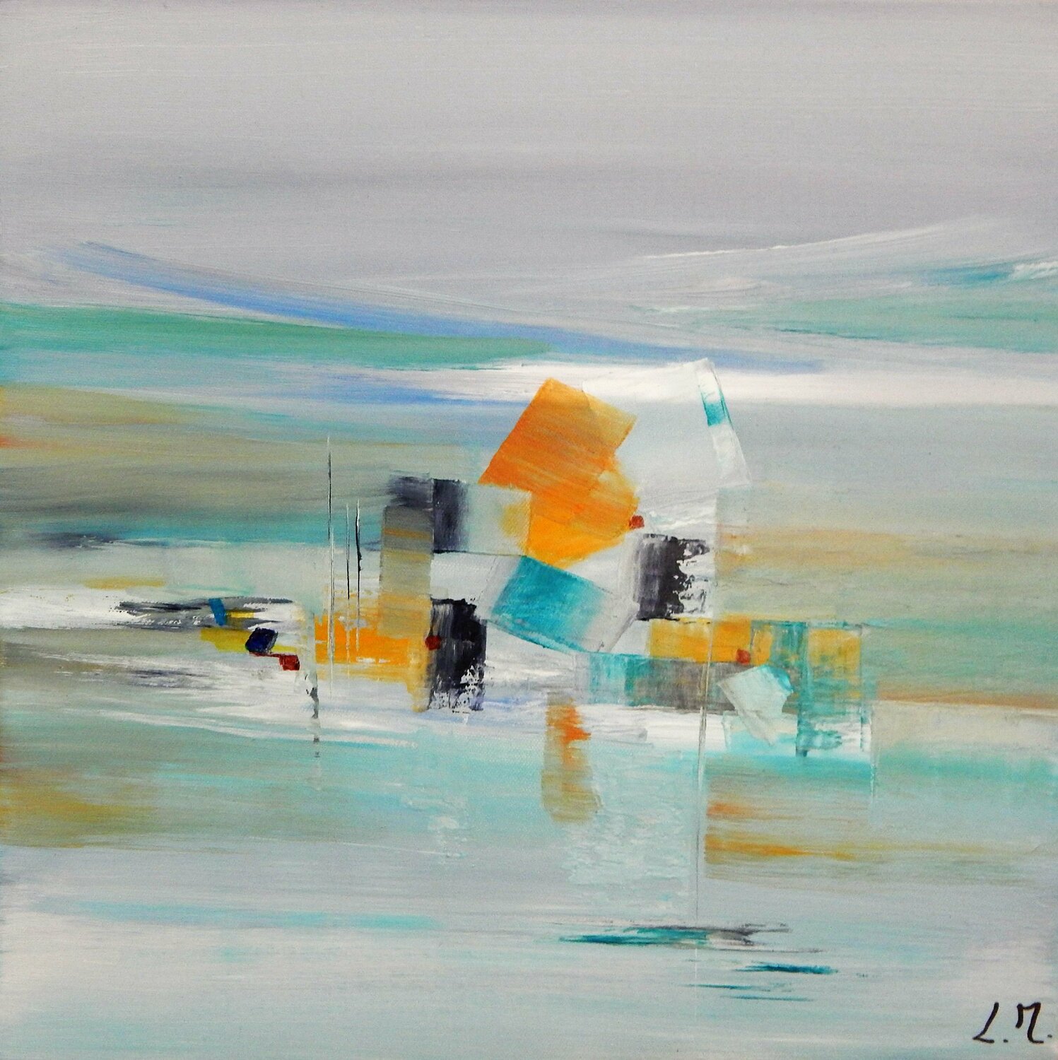 La Mer et les dunes LYDIE MASSOU Original painting for sale