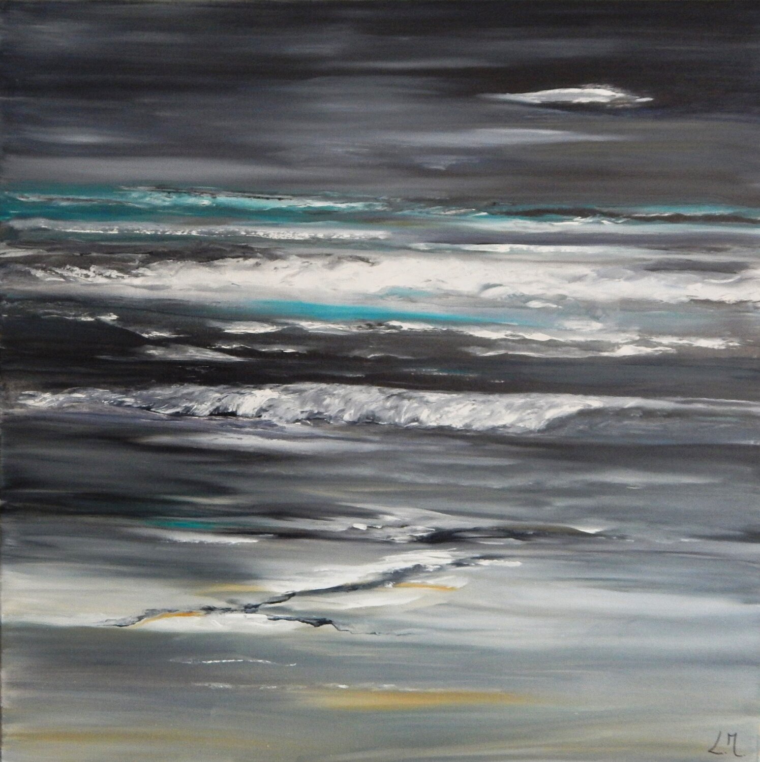 La nuit et l'océan LYDIE MASSOU Original painting for sale