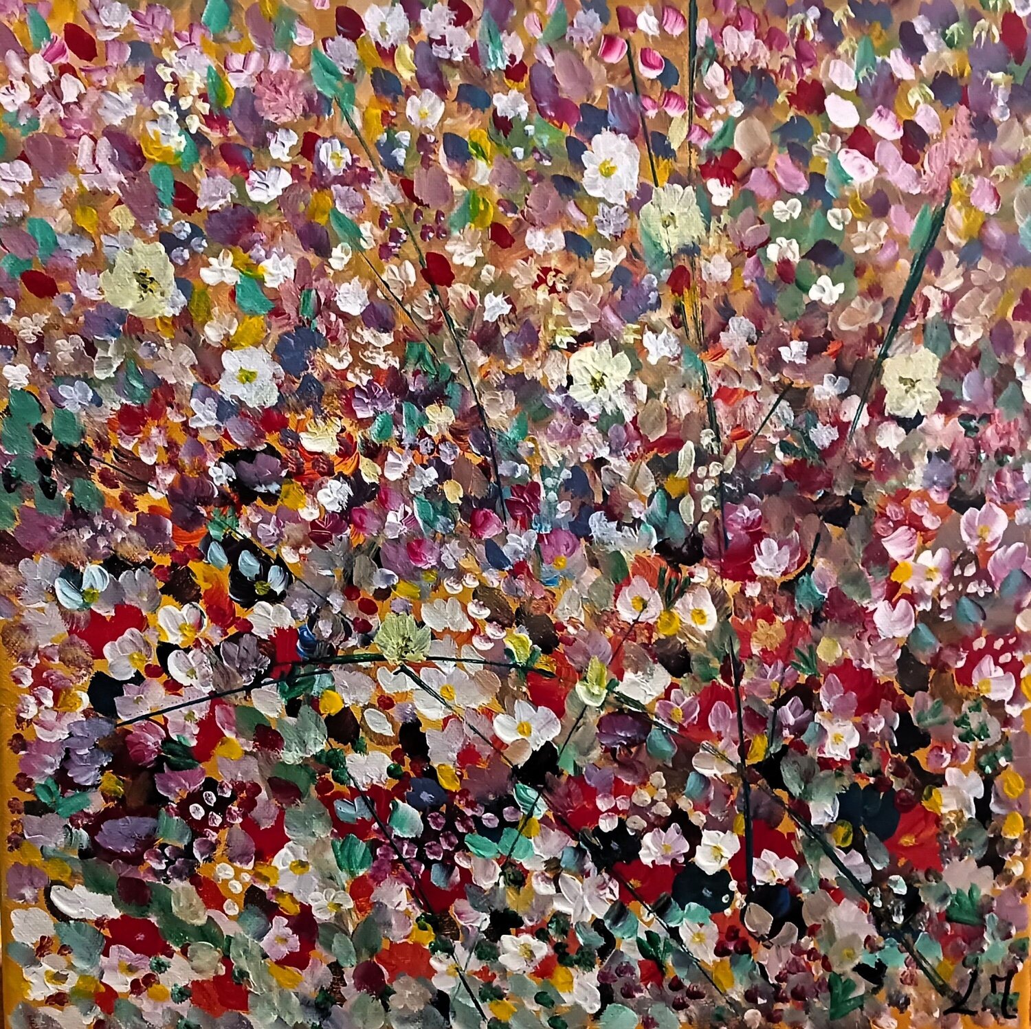 Fleurs d'été LYDIE MASSOU Original painting for sale