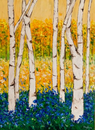 A Splash Of Bluebells by Mary Papas, Painting for Sale on Select