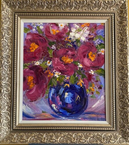 Spring Blossoms in a Vase by Mary Papas, Painting for Sale on Select