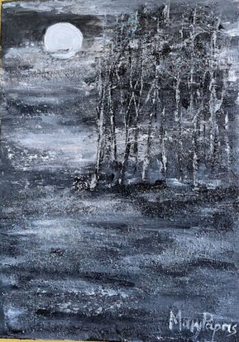 Moonlit Forest by Mary Papas, Painting for Sale on Select