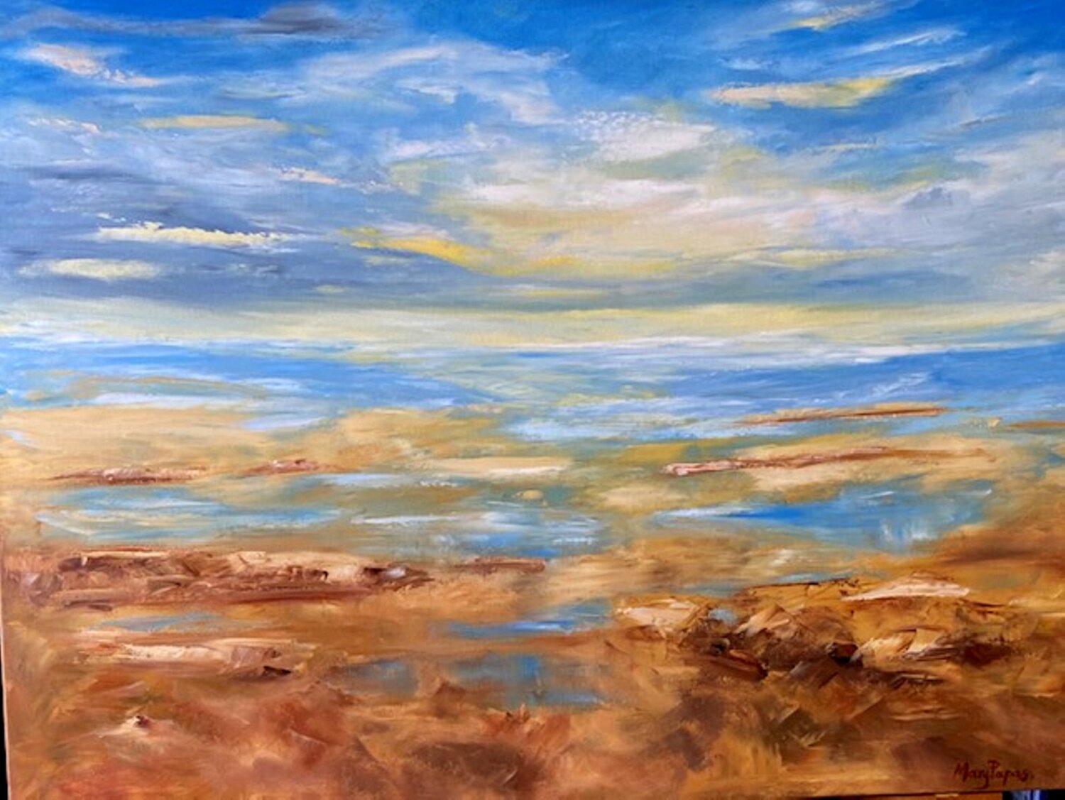 A Calm Day By The Sea Mary Papas Original painting for sale