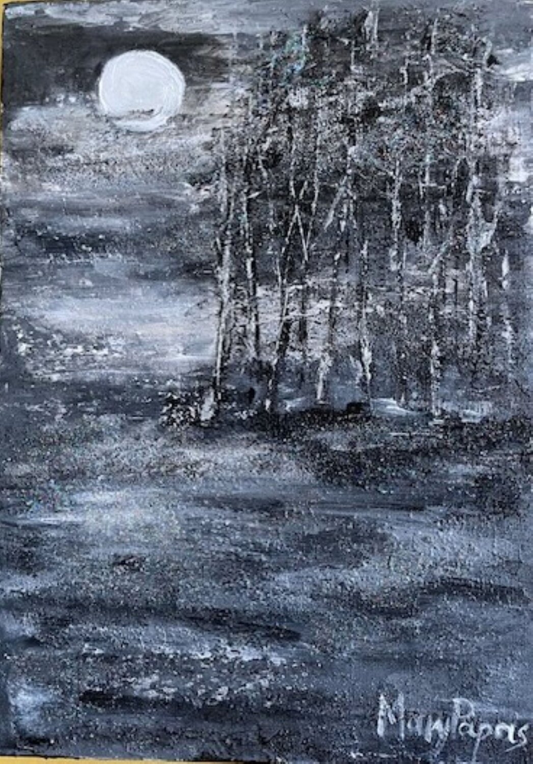 Moonlit Forest Mary Papas Original painting for sale