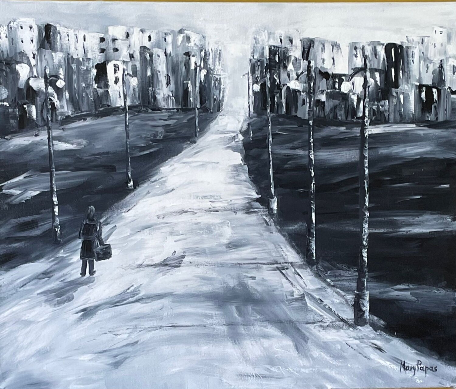 Going To The City Mary Papas Original painting for sale