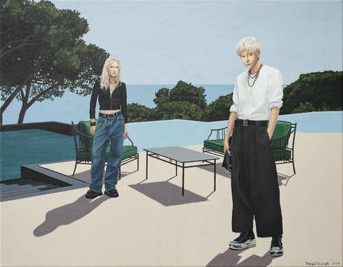 Contemporary portrait "A Terrace with a View of the Sea" von Nataliya Bagatskaya, Malerei kaufen auf Select