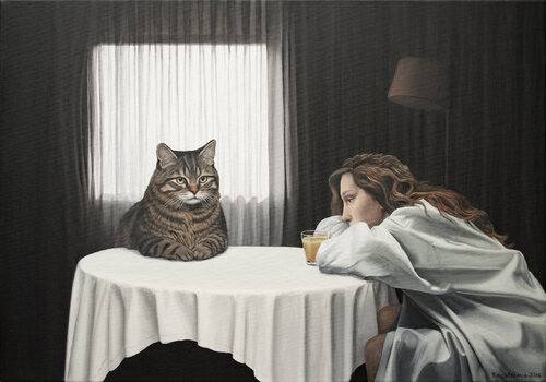 Drink Your Juice, Natasha… von Nataliya Bagatskaya, Malerei kaufen auf Select