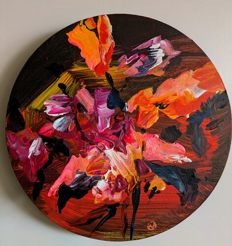 Orange flowers. by Ana Asavei Pietraru, Painting for Sale on Select