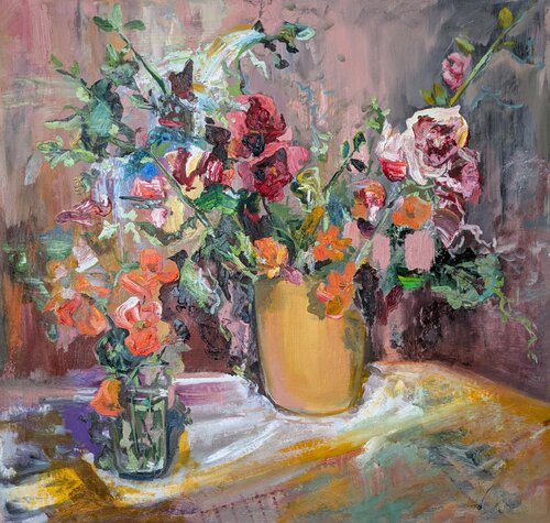 The Vase at Twilight. by Ana Asavei Pietraru, Painting for Sale on Select